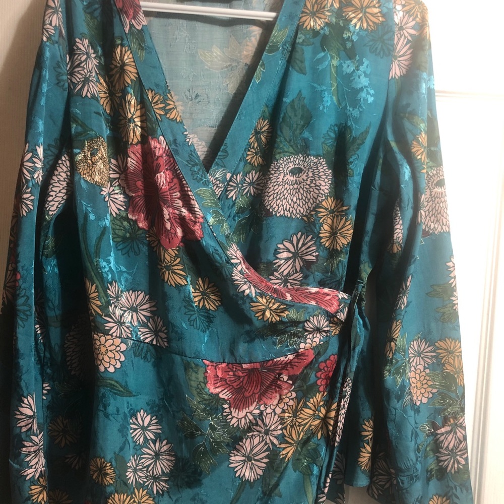 Floral wrap blouse